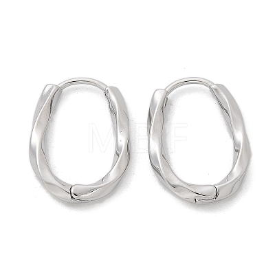 Brass Twist Hoop Earrings EJEW-Q014-02P-1