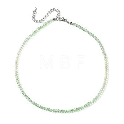 Faceted Rondelle Glass Beaded Necklace for Women NJEW-M208-01H-1