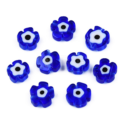 Handmade Evil Eye Lampwork Beads Strands LAMP-N029-018-02-1