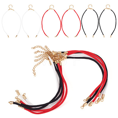 6Pcs 3 Colors 3MM Round Nylon Twisted Cord Necklace Making AJEW-TA00059-1