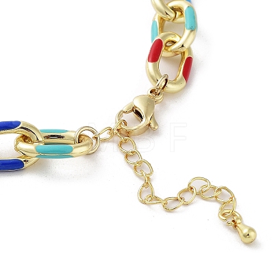 Brass Cable with Enamel Chain Necklaces NJEW-L170-12G-1