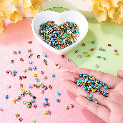 300Pcs Picasso Glass Seed Beads EGLA-TA0013-75-1