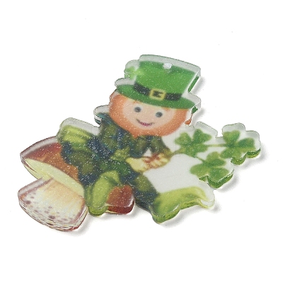 Saint Patrick's Day Opaque Printed Acrylic Pendants MACR-M038-01J-1