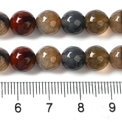 Dyed & Heated Natural Fire Crackle Agate Beads Strands G-P539-B01-04-1