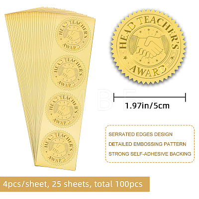 Self Adhesive Gold Foil Embossed Stickers DIY-WH0211-124-1