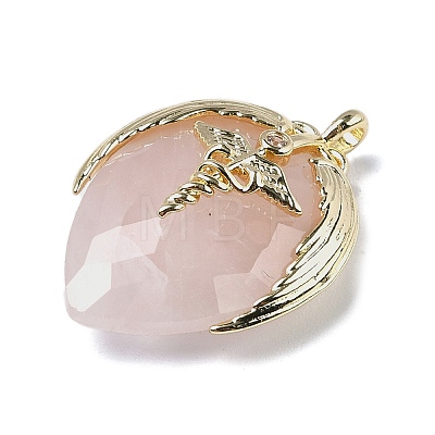 Natural Rose Quartz Pendants G-U019-01G-01-1