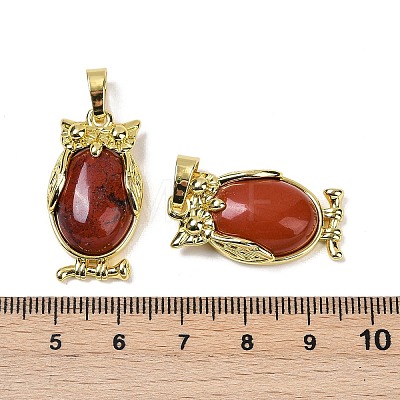 Natural Red Jasper Pendant KK-F887-02G-19-1