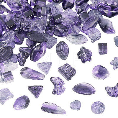 125G Gradient Color Transparent Glass Beads GLAA-TA0003-58B-1