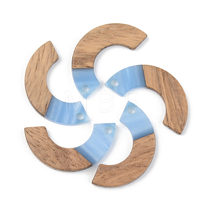 Opaque Resin & Walnut Wood Pendants RESI-S389-007A-C-1