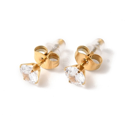 Clear Cubic Zirconia Flower of Life Pendant Necklace & Diamond Stud Earrings SJEW-M099-06G-1