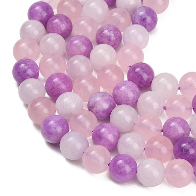 Natural White Jade & Madagascar Rose Quartz & Dyed White Jade Beads Strands GG-CBA1A62-A01-02-1