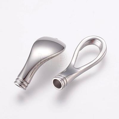304 Stainless Steel Magnetic Clasps with Glue-in Ends STAS-L189-10P-1