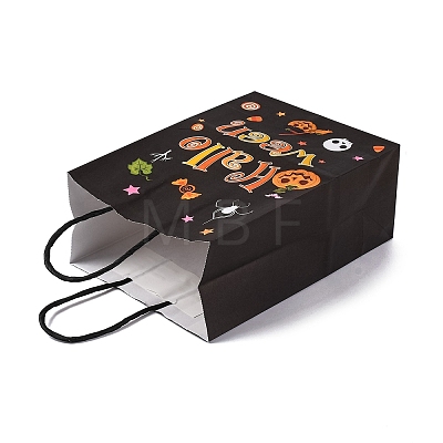 Halloween Theme Happy Halloween Printed Paper Gift Tote Bags ABAG-Q055-02C-1