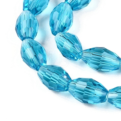 Transparent Glass Beads Strands EGLA-A037-T6x8mm-D03-1