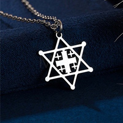 304 Stainless Steel Laser Cut Pendant Necklaces FS-WGA4904-26-1