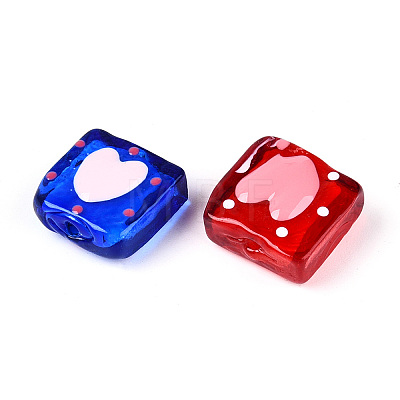 Handmade Spray Painted Lampwork Beads LAMP-N035-02-1