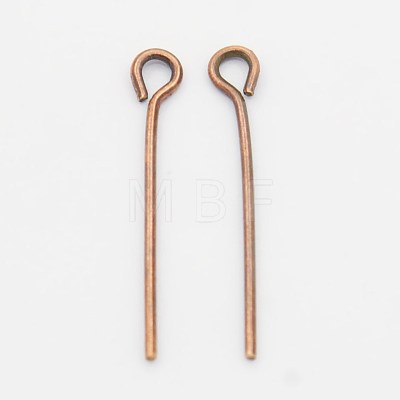 Red Copper Plated Brass Eye Pin Jewery Making Findings X-EPC2.0cm-R-1