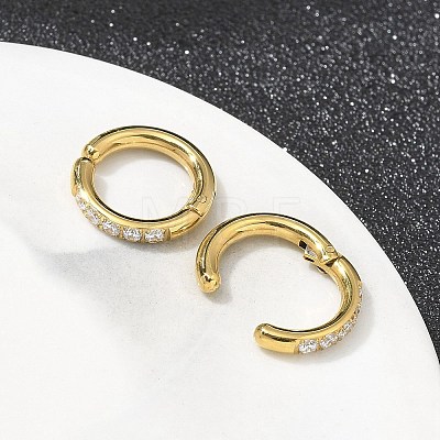 304 Stainless Steel Micro Pave Clear Cubic Zirconia Cuff Earrings EJEW-C096-60G-1