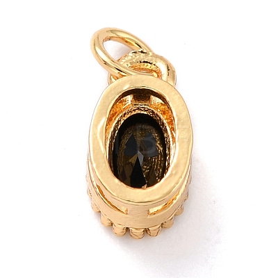 Real 18K Gold Plated Brass Inlaid Cubic Zirconia Charms ZIRC-L100-079G-01-1
