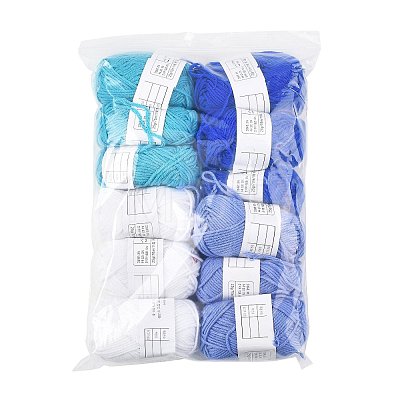 12 Skeins 4 Colors 4-Ply 60%Polyester 40%Acrylic Blended Yarn OCOR-FS0001-07D-1