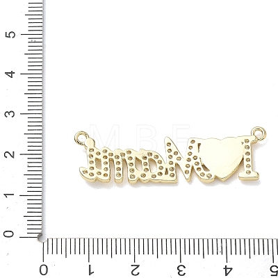 Valentine's Day Brass Micro Pave Clear Cubic Zirconia and Enamel Pendants KK-T084-04G-1