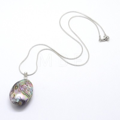 Abalone Shell/Paua Shell Jewelry Sets SJEW-E032-02-1