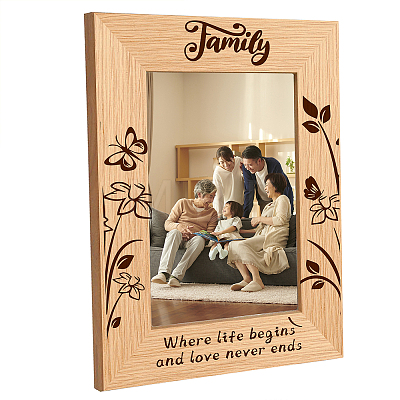 Natural Wood Photo Frames DIY-WH0247-003-1