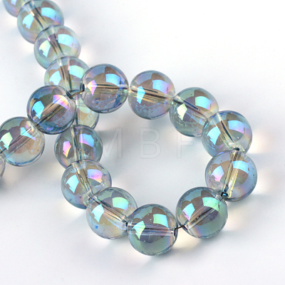 Electroplate Glass Beads Strands EGLA-Q062-10mm-A01-1