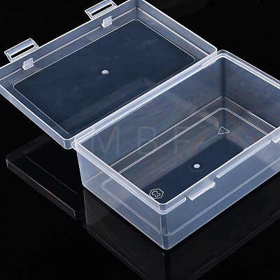 Rectangle Plastic Storage Organizer Boxes with Hinged Lid CON-YW0001-33-1
