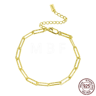 925 Sterling Silver Paperclip Chain Bracelets BJEW-I314-055G-1