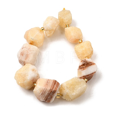 Raw Rough Natural Yellow Jade Beads Strands G-Z087-B22-1