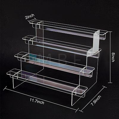 4-Tier Transparent Acrylic Minifigures Display Risers ODIS-WH0043-15B-1