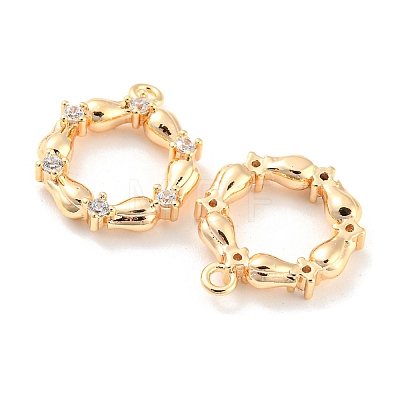 Brass Micro Pave Cubic Zirconia Pendants LS-X-KK-E090-21G-1