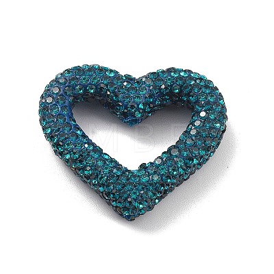 Heart Shape Polymer Clay Rhinestone Beads CLAY-NH0001-09A-09-1