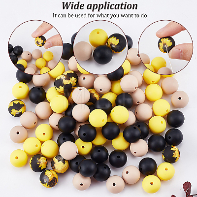 100Pcs Silicone Beads SIL-BC0001-03-1