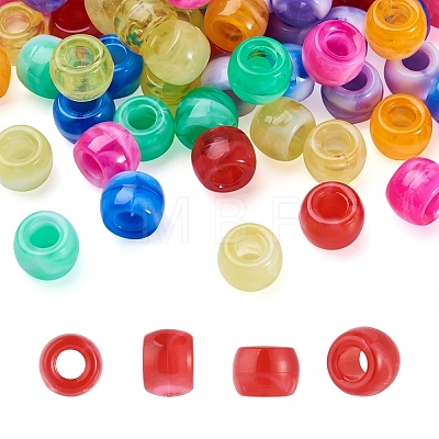 Cheriswelry 400Pcs 8 Colors Resin Large Hole Beads RESI-CW0001-12-1