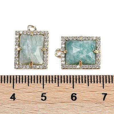 Natural Amazonite Faceted Rectangle Pendants G-I375-05G-07-1