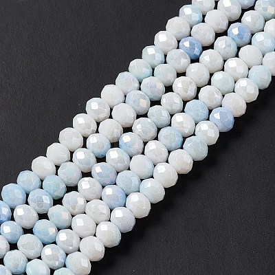 Faceted Electroplated Glass Beads Strands GLAA-C023-02A-1