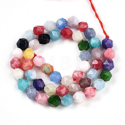 Dyed Natural White Jade Beads Strands G-T139-8mm-46A-1