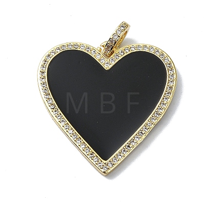 Rack Plating Real 18K Gold Plated Brass Micro Pave Cubic Zirconia Pendants KK-B084-03G-04-1