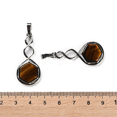 Natural Tiger Eye Pendants G-F777-05P-11-1