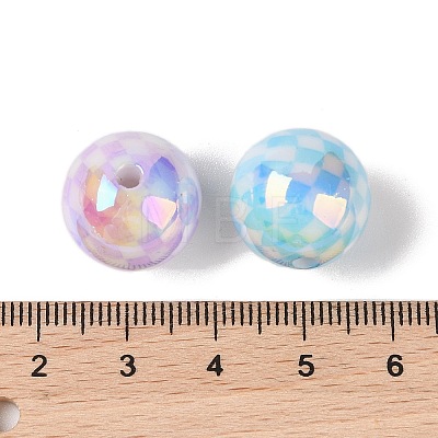 10Pcs UV Plating Colours Acrylic Beads OACR-S146-01B-1