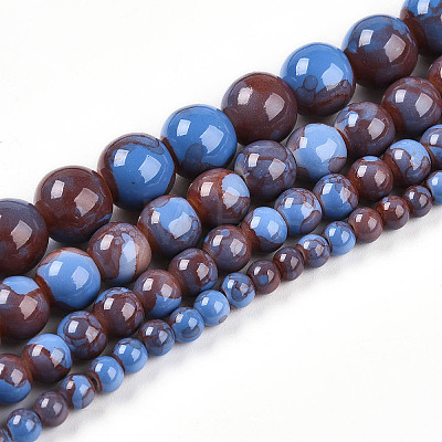 Baking Painted Glass Beads Strands DGLA-N003-10mm-C10-1