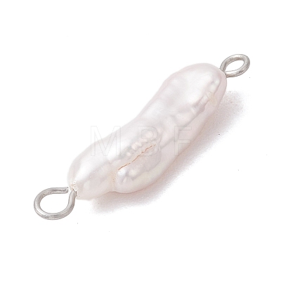 Natural Keshi Pearl Connector Charms PALLOY-JF04238-01-1