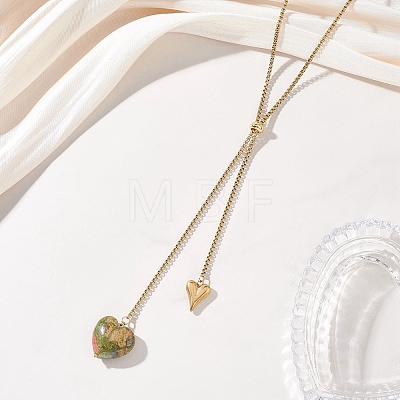 304 Stainless Steel Box Chain Lariat Necklaces NJEW-JN05890-1