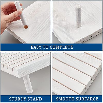 7-Slot Wooden Place Card Display Stands ODIS-WH0029-52D-1