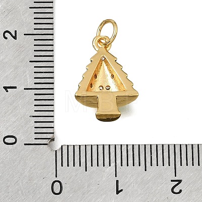 Christmas Brass Micro Pave Clear Cubic Zirconia Charms CU-G605-23G-1