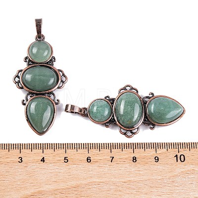 Natural Green Aventurine Pendants G-Q158-04-10-1