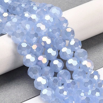 Imitation Jade Glass Beads Stands EGLA-A035-J8mm-B03-1
