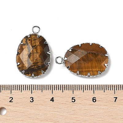 Natural Tiger Eye Pendants G-H086-01P-04-1